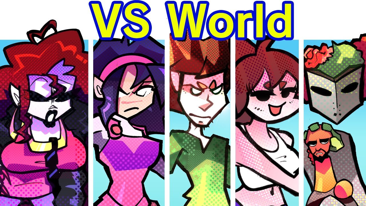 FNF Matt VS The World & Lyrics (GF Girlfriend/Nene/Cassette Girl/Etc)