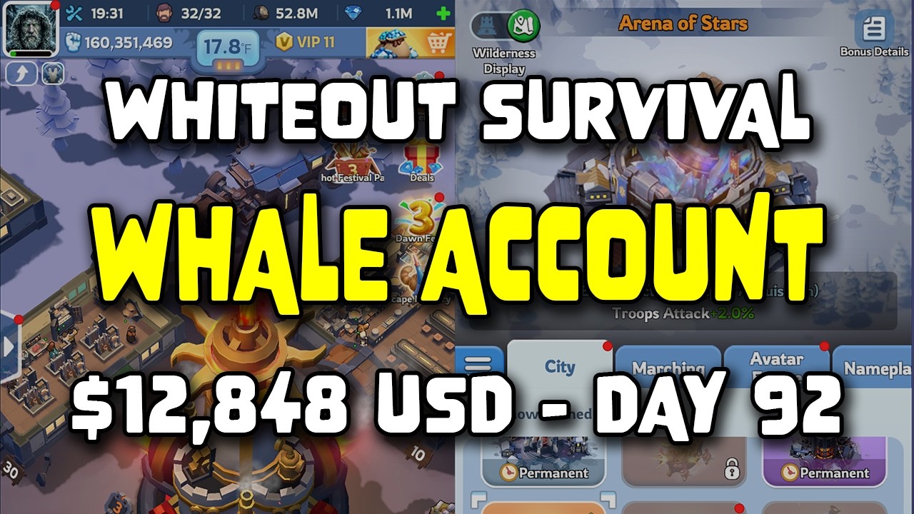 WOS Whale Account - $12,848 USD - Day 92