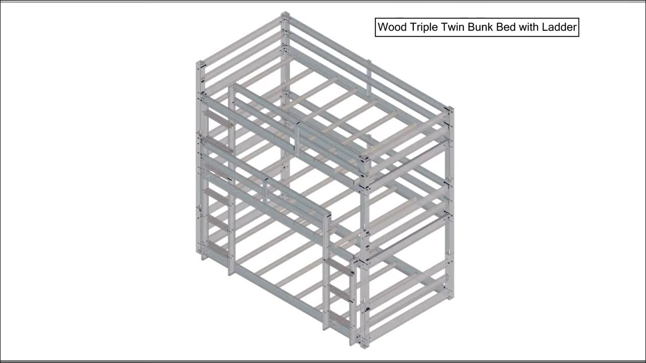 Living Essentials by Hillsdale Campbell Wood Triple Twin Bunk Bed