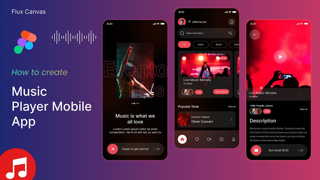 Design a Modern Music Player App in Figma! 🎵📱 | UI/UX Prototyping Tutorial