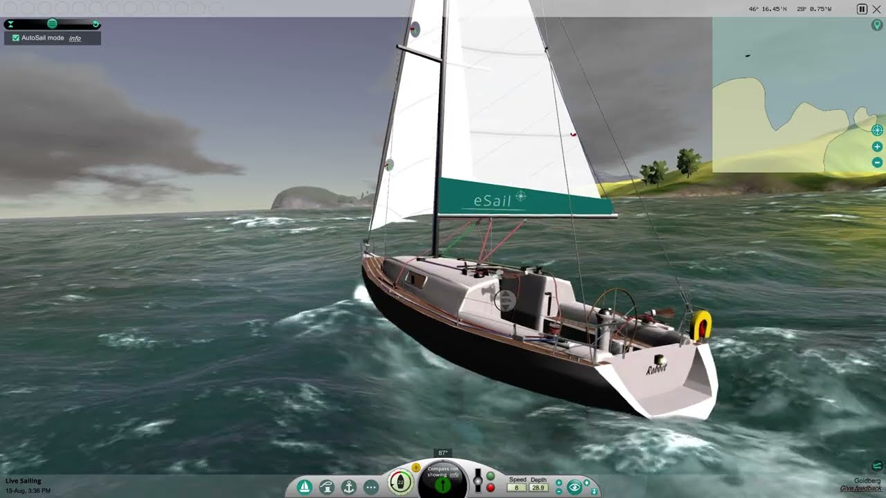 Esail sailing experience - anchoring