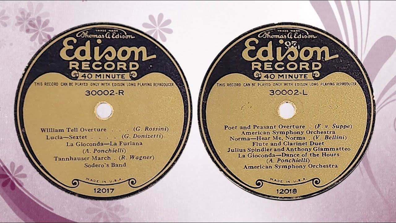 Edison Long Play 30002-R and 30002-L by Sodero’s Band 1926