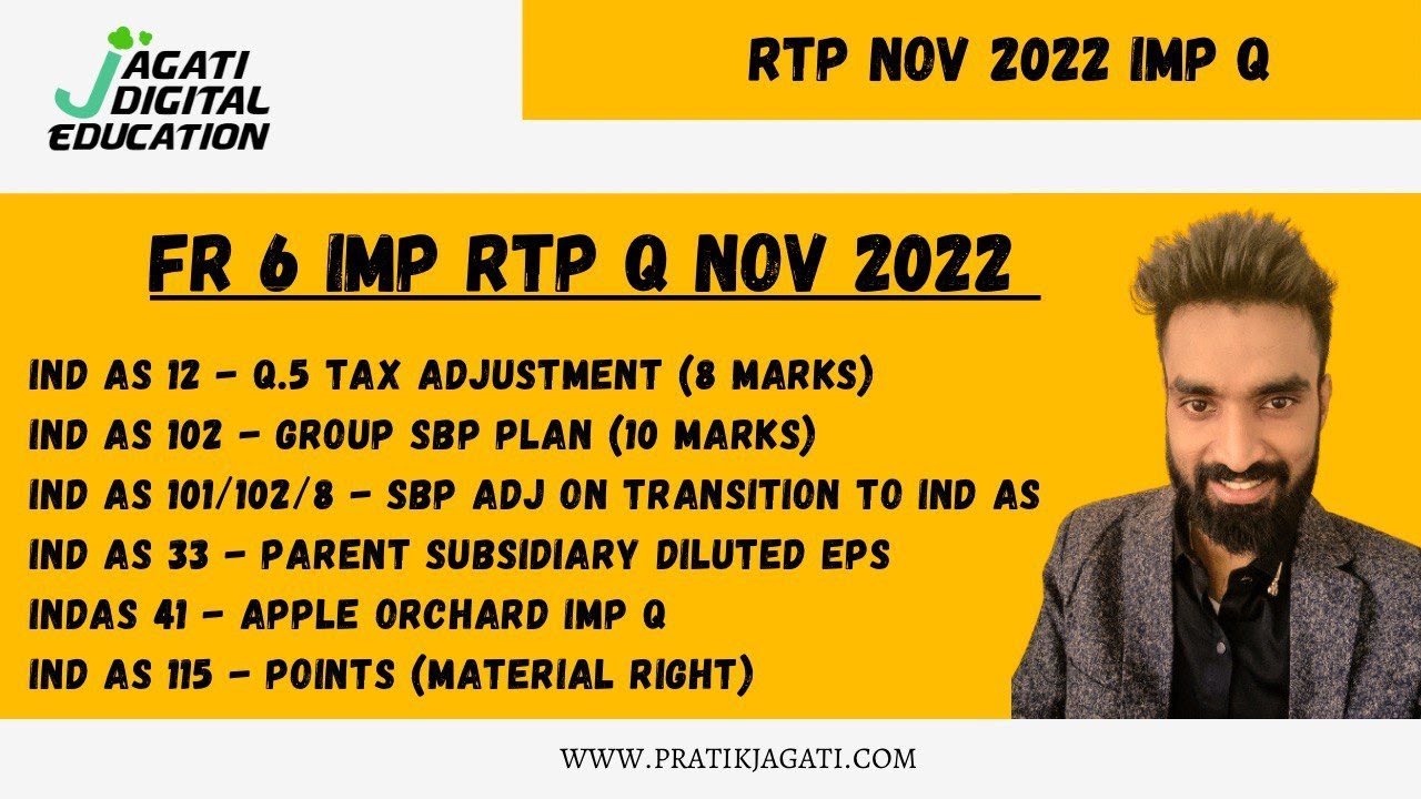 6 imp Q - RTP Nov 2022 | FR CA Final | Ind as 12 | Ind as 102 | Ind as 101 | ind as 33 | ind as 115