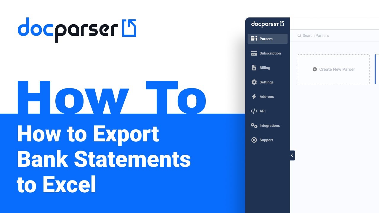 Docparser Academy: How to Export Bank Statements to Excel