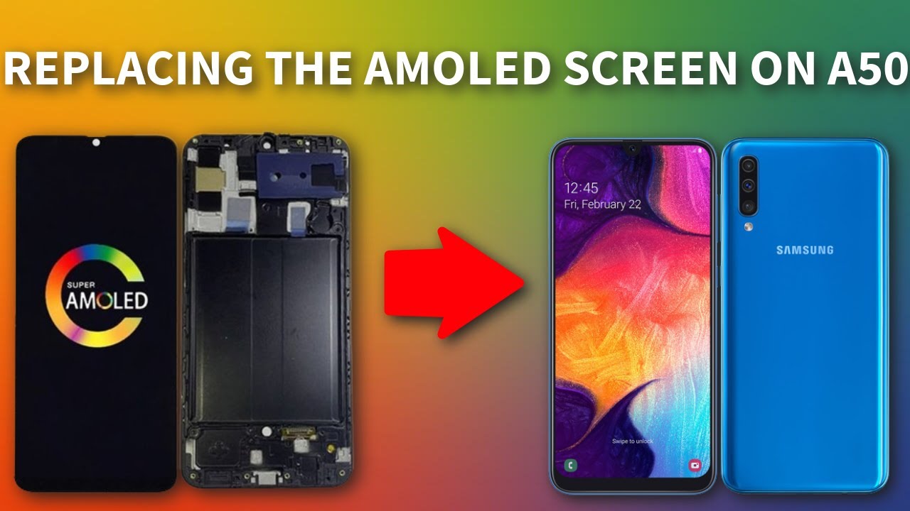 Samsung Galaxy A50 AMOLED Display with Frame Replacement 2023