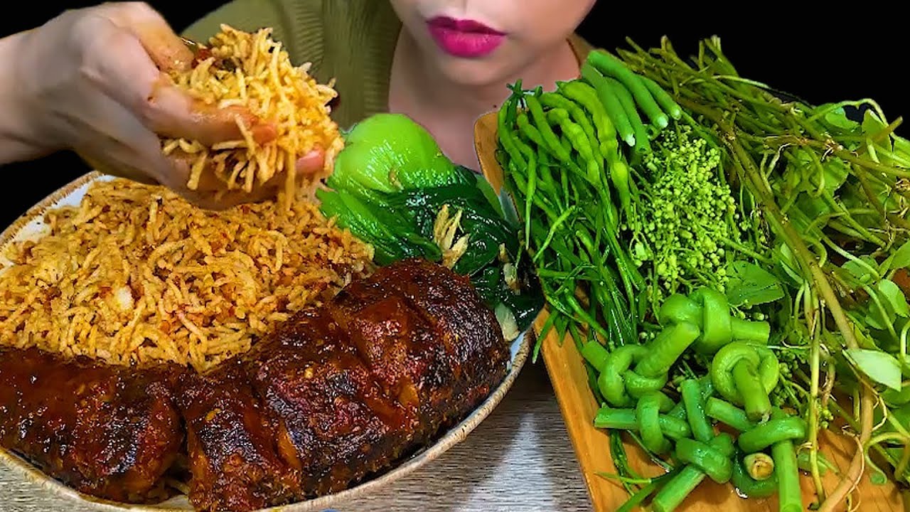 MUKBANG FISH||SPICY FISH CURRY, STIR FRIED CHINESE MUSTARD, SPICY FISH PASTE & WHITE RICE