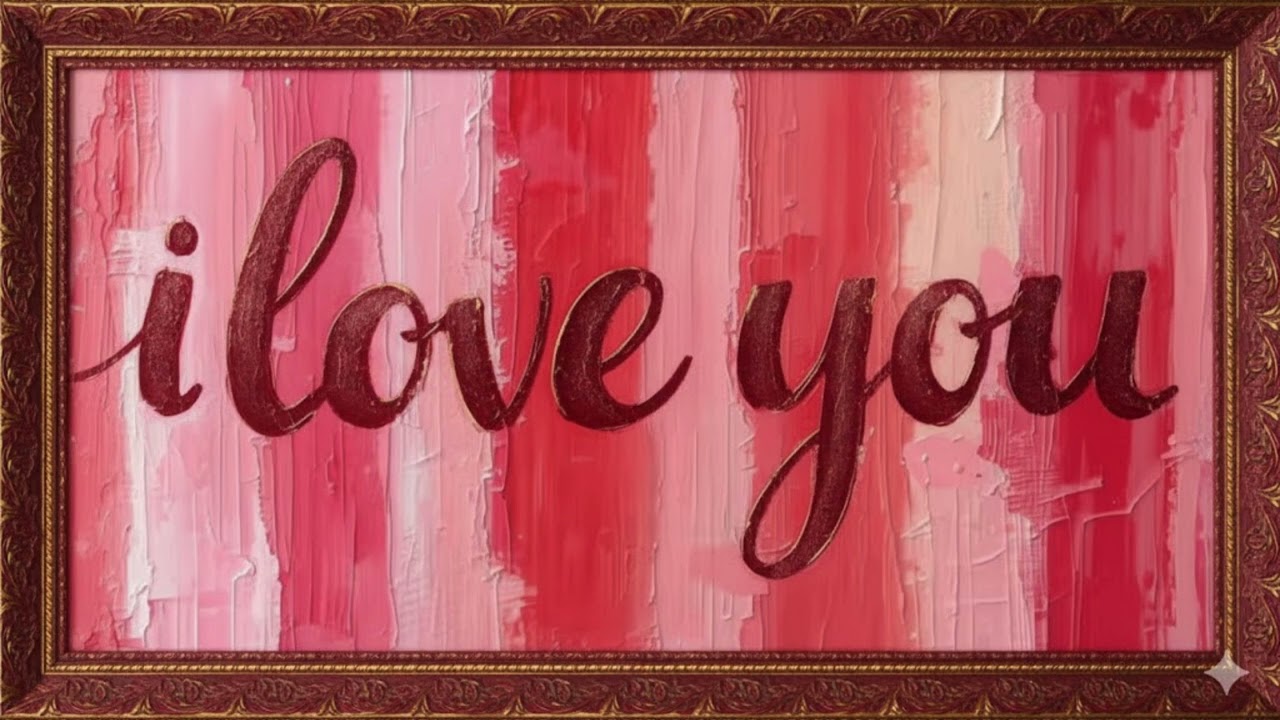 I Love You Frame TV Art 4K ❤️ Samsung The Frame TV Screensaver 📺 Romantic Pink Art for Valentine 🌹