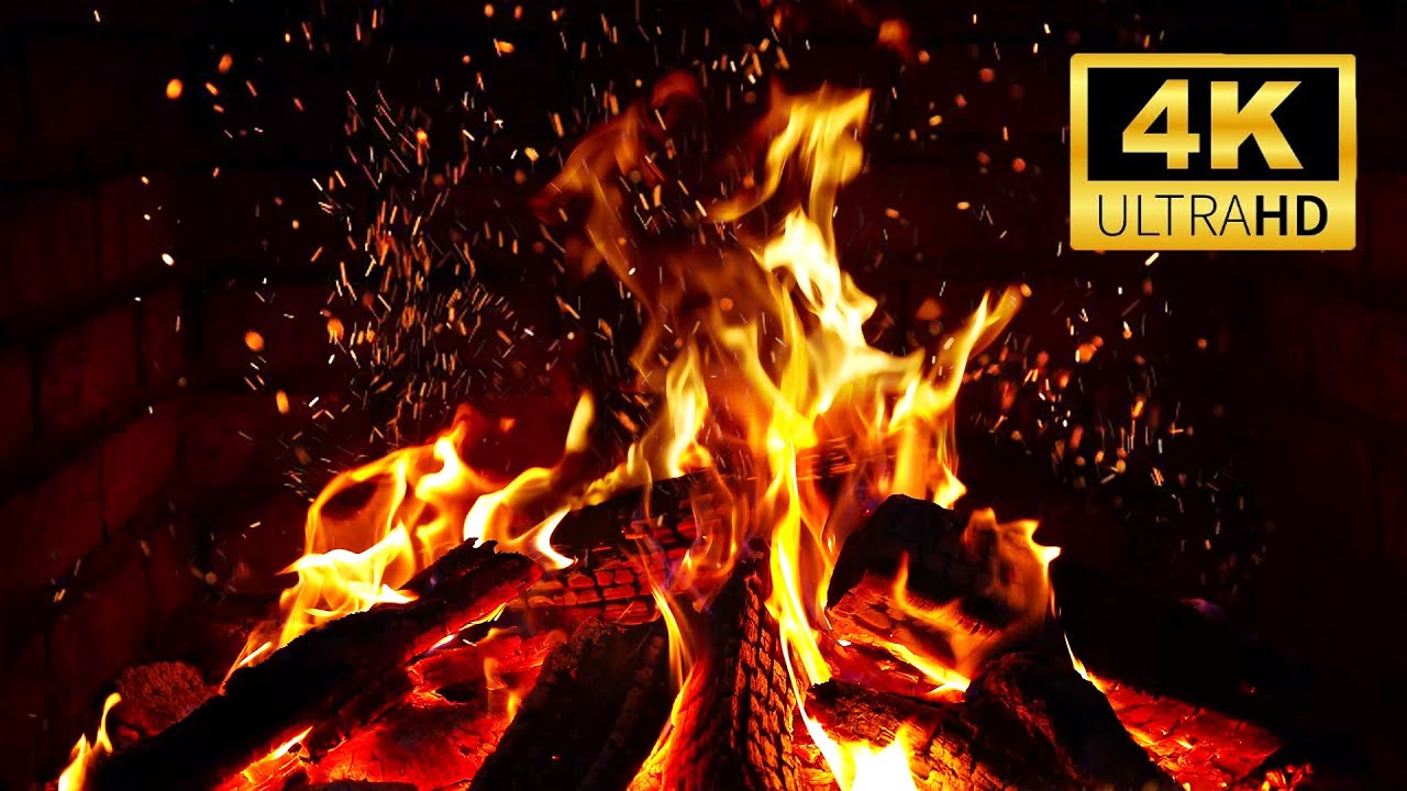 🔥 Cozy Fireplace 4K (12 Hours) — Real Burning Logs & Crackling Fire Ambience