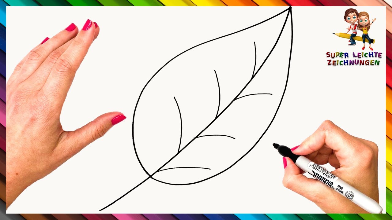 Wie Man Ein Blatt Zeichnet Schritt Für Schritt 🍃 Blatt Zeichnen Leicht