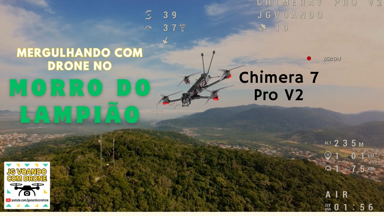 Drone FPV Chimera 7 Pro V2 mergulha no MORRO DO LAMPIÃO - voando pertinho do #campeche em #floripa