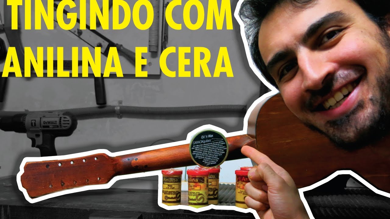 TINGINDO BRAÇO DE VIOLA COM ANILINA E CERA