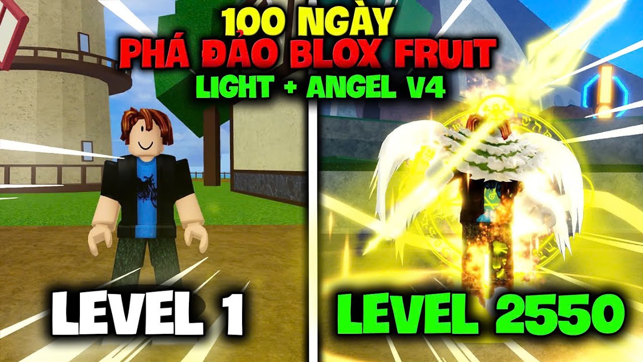ZAPATO 100 NGÀY PHÁ ĐẢO BLOX FRUIT TỪ LEVEL1 ĐẾN 2550 BẰNG TRÁI ÁNH SÁNG VÀ THỨC TỈNH FULL ANGEL V4