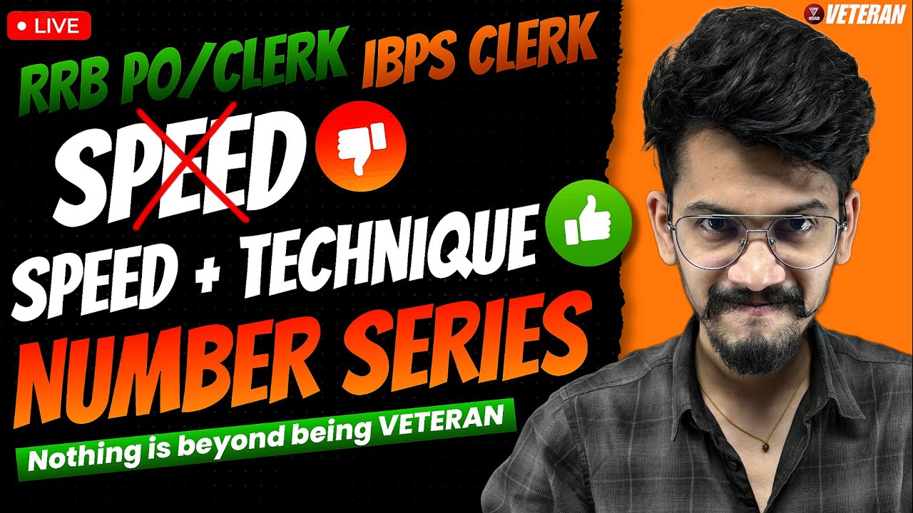 Number Series for RRB PO Pre & RRB Clerk Pre | IBPS Clerk Pre | Yashraj Sir | Veteran