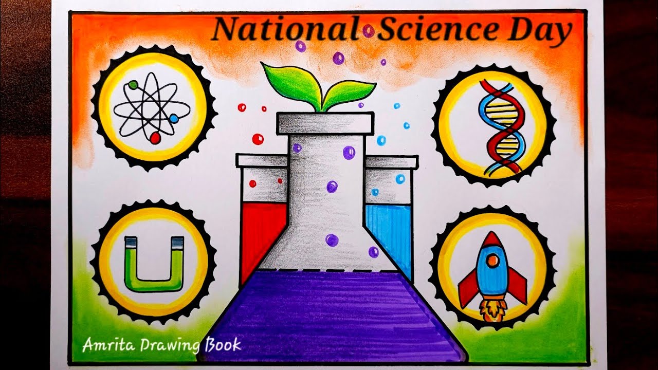 National Science Day Drawing | How to Draw National Science Day Poster | National Science Day Poster