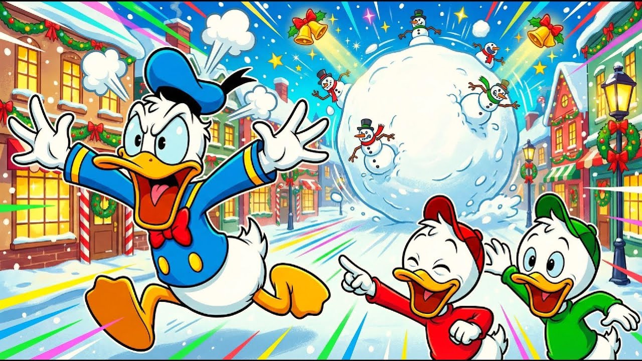 Donald’s Giant Snowball Chaos Wrecks Christmas Street 😂❄️ | Funny Donald Animation