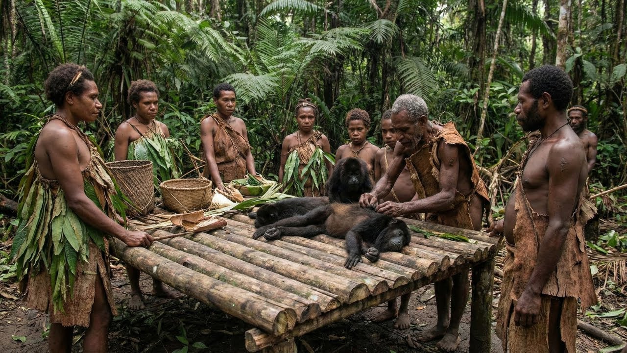 Hunting Howler Monkeys for Survival | How the Korowai Tribe Live Completely Off the Land