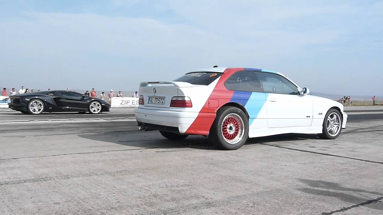 BMW E36 (Engine M3 TURBO) vs LAMBORGHINI AVENTADOR LP