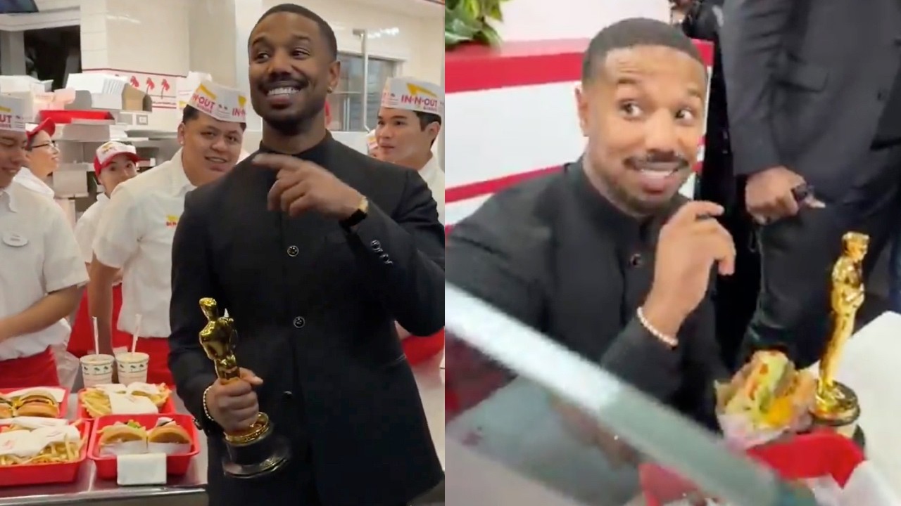 Michael B. Jordan Takes His Oscar To In-N-Out Burger