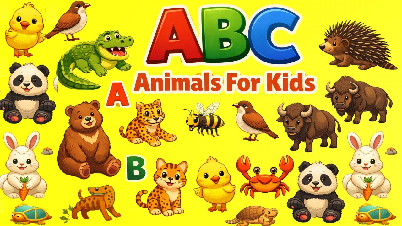 ABC Animals For Kids 🐘 | Learn Alphabet with Animals | Animal Names and Sounds for Kids