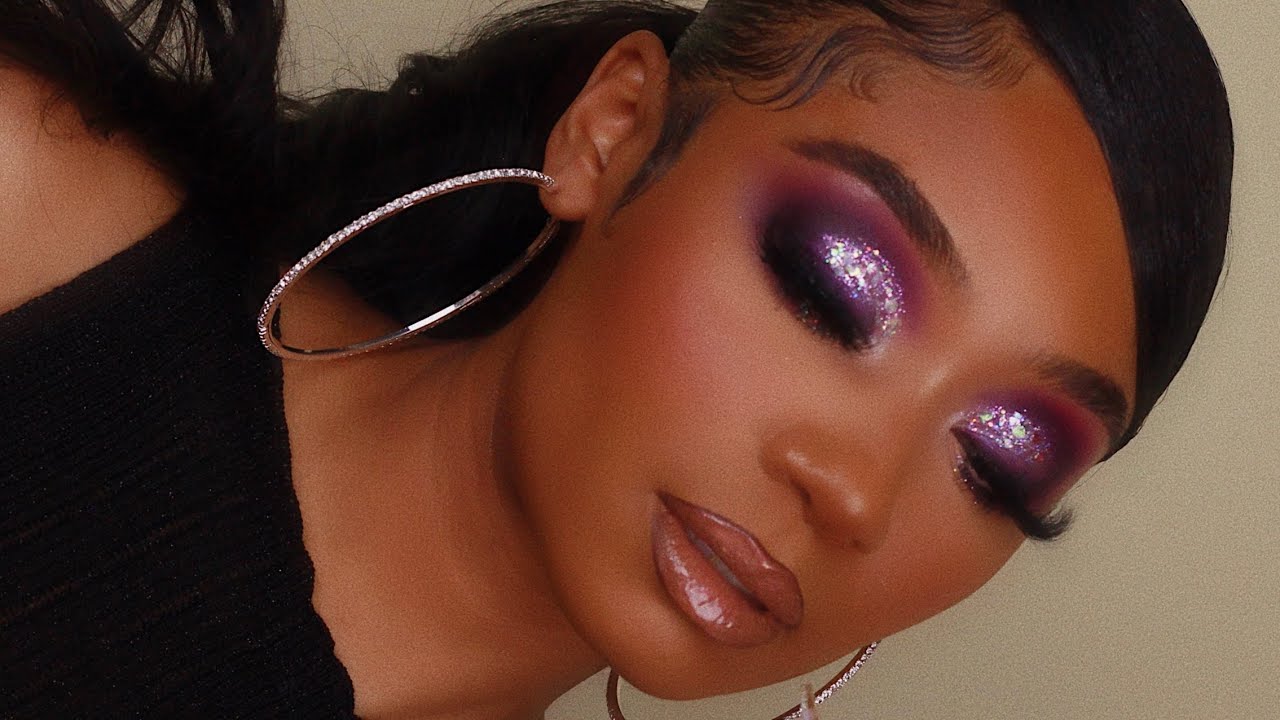Макияж с фиолетовыми блестками | MakeupTiffanyJ
