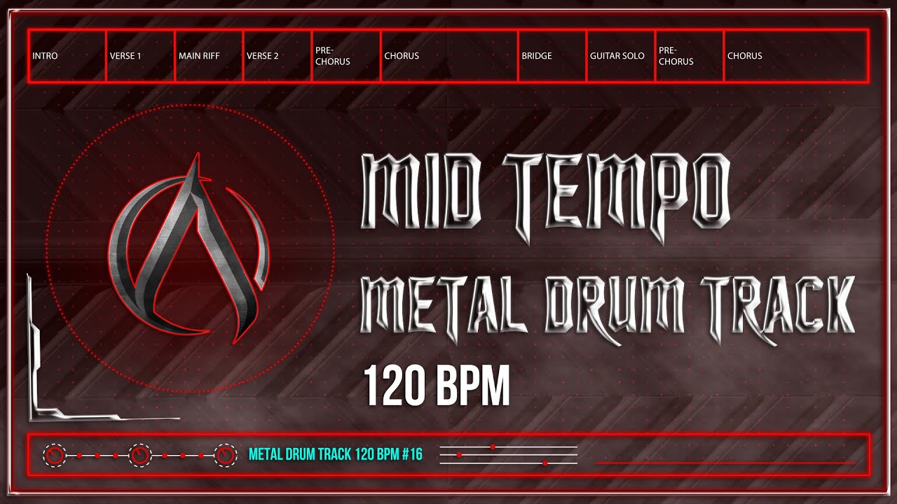 Mid Tempo Metal Drum Track 120 BPM | Preset 3.0 | Reissued (HQ,HD)