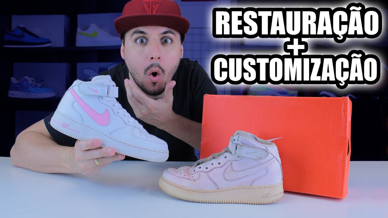 Customização + Restauração Air Force 1 branco | COMO TIRAR O AMARELADO