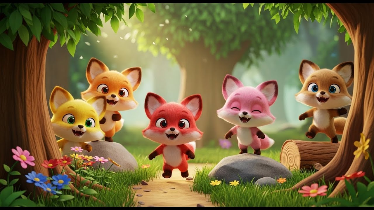 Fünf kleine Fuchsbabys verstecken sich | Suchspiel-Lied & Kinderreime