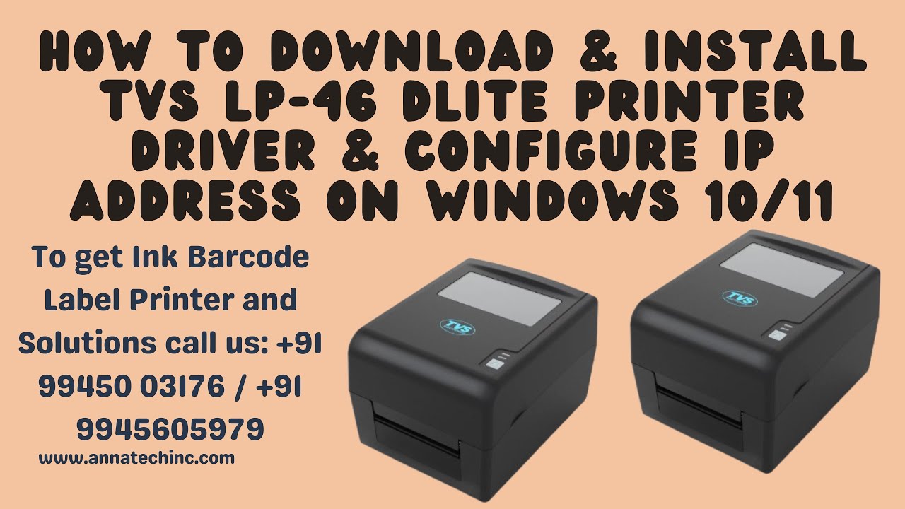 how to download & install TVS LP-46 DLite printer driver & Configure IP Address on windows 10/11