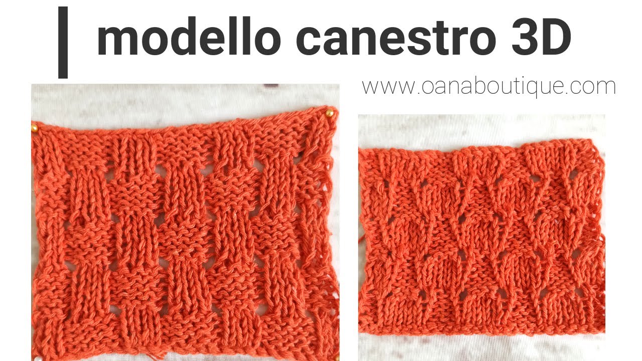 Modello ai ferri canestro 3D #oanaboutique #knittingpattern
