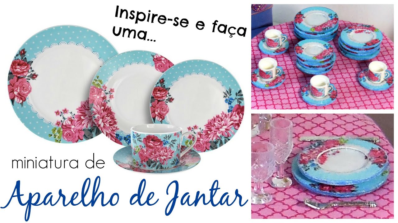 Aparelho de Jantar para Barbie (pratos e xícaras) DIY