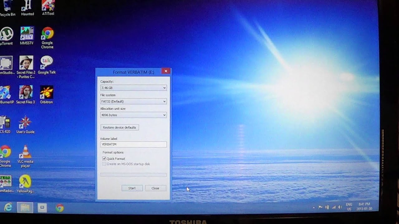 Windows 8 &mdash; Как отформатировать и восстановить USB-флешку