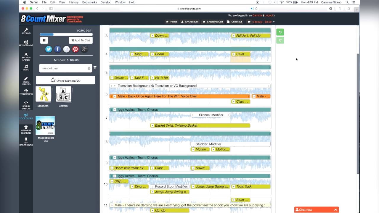 Create a Cheer Music Business using 8CountMixer