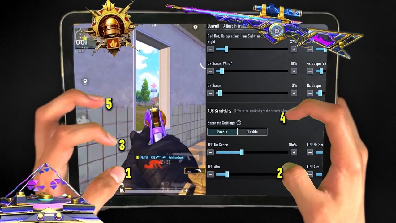 NEW 0 RECOIL SENSITIVITY & CONTROLS!! 5 Fingers Claw Handcam | PUBG MOBILE