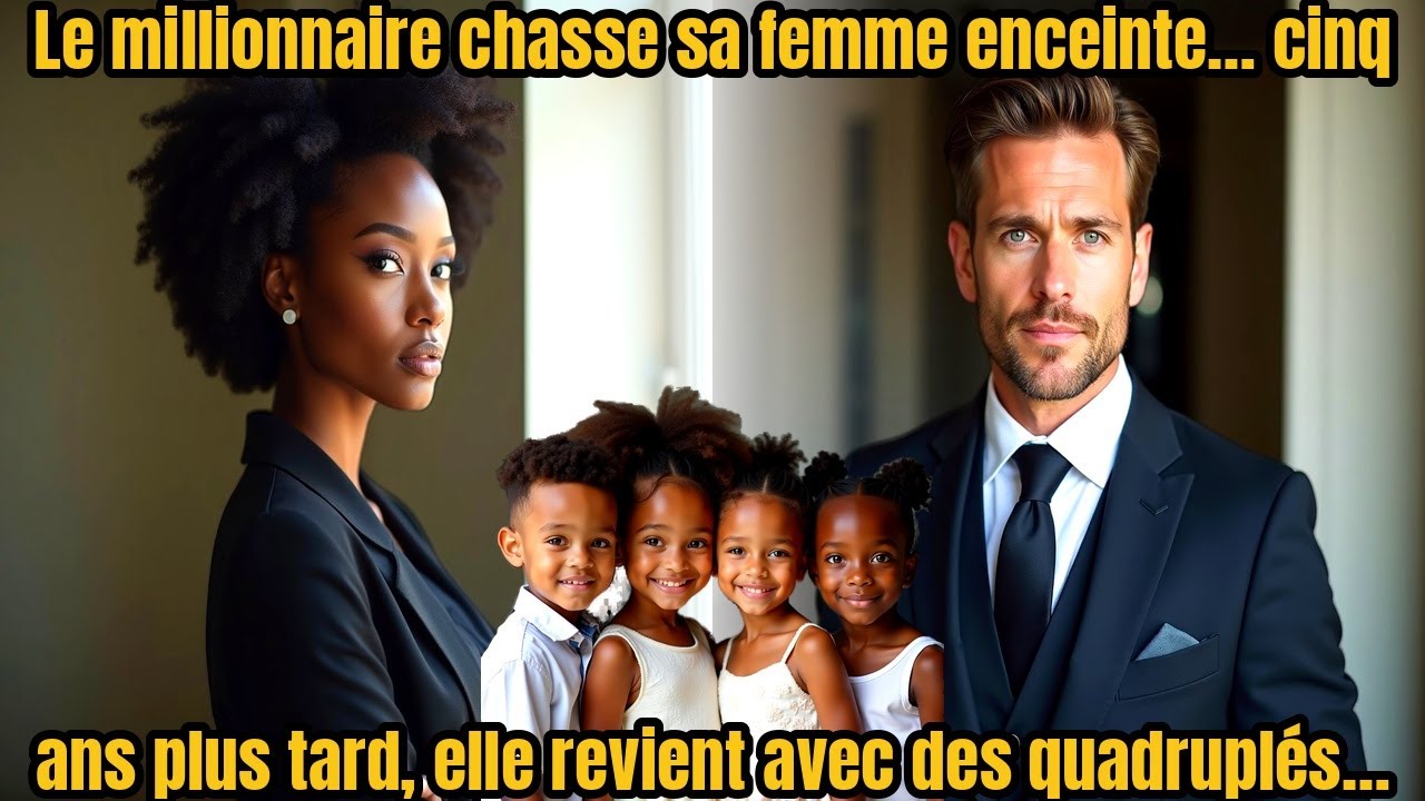Le millionnaire chasse sa femme enceinte… cinq ans plus tard, elle revient avec des quadruplés…