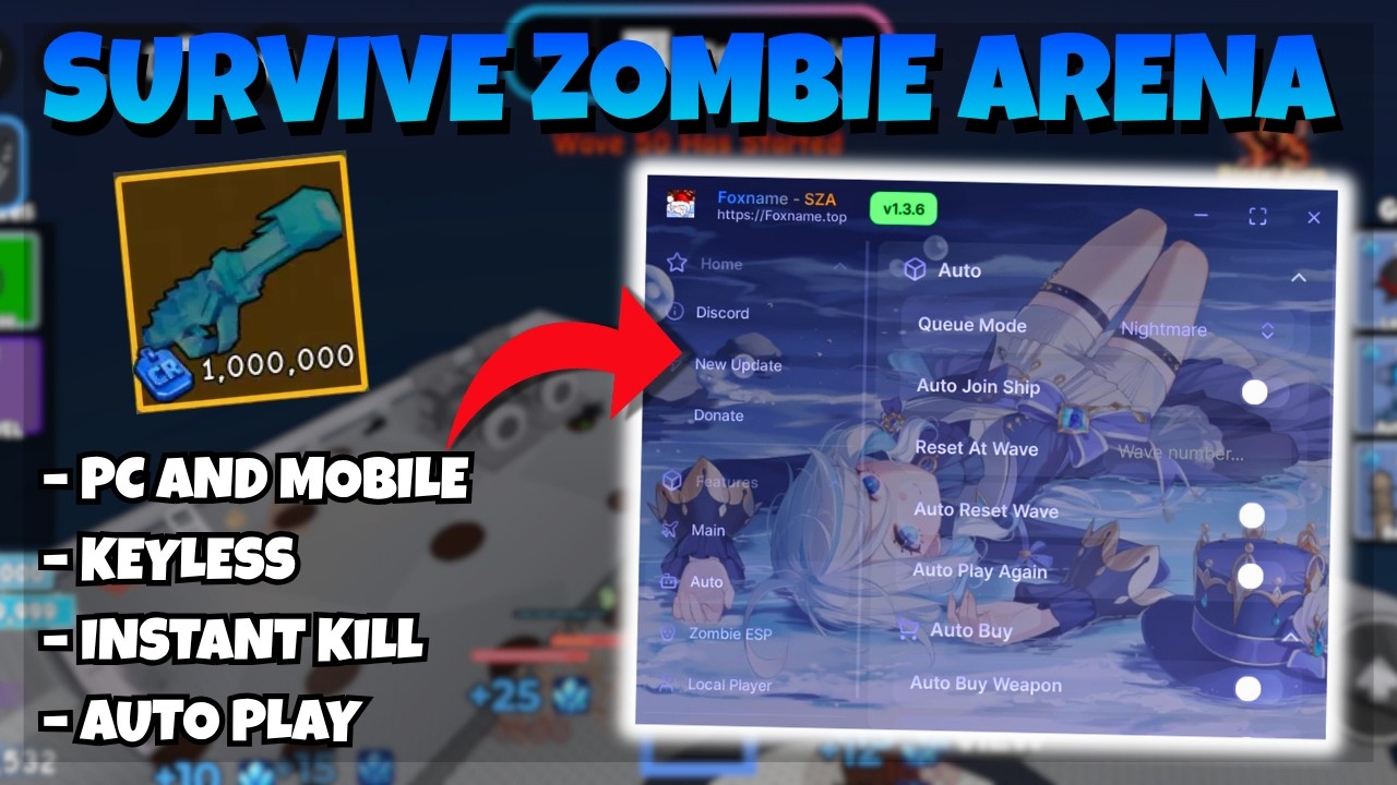 [OP] Survive Zombie Arena Script | Auto Farm, Kill Aura, Auto Upgrade | No Key