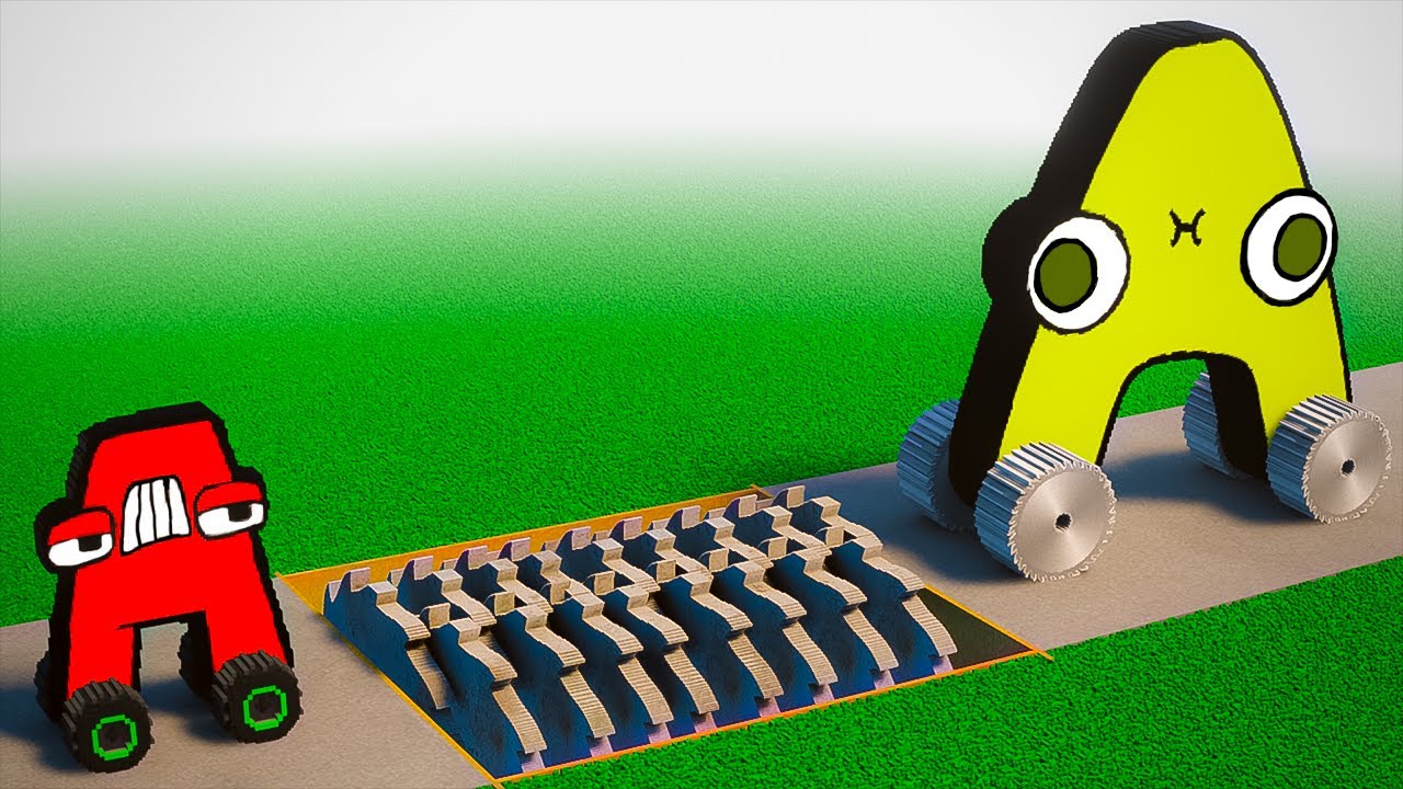 ENGLISH ALPHABET LORE CARS Transforming into SPANISH ALPHABET LORE CARS VS SHREDDER | TEARDOWN
