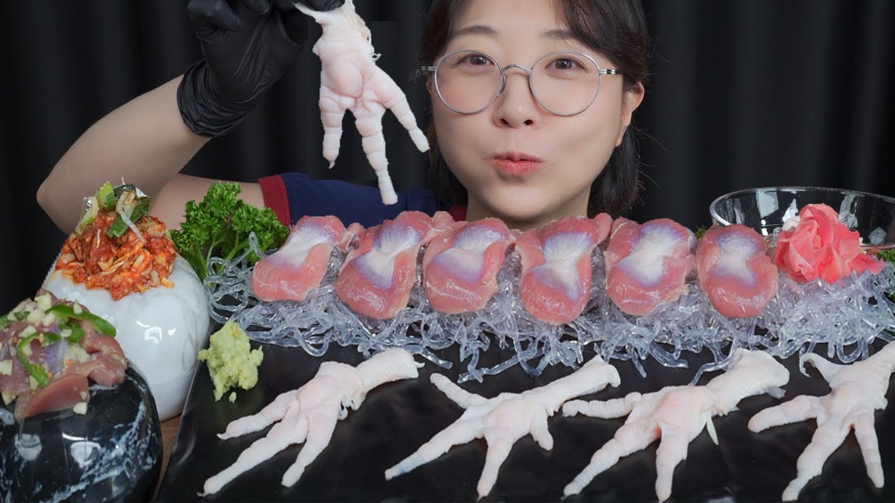 Сырая курица мукбанг🐔Mukbang eating show