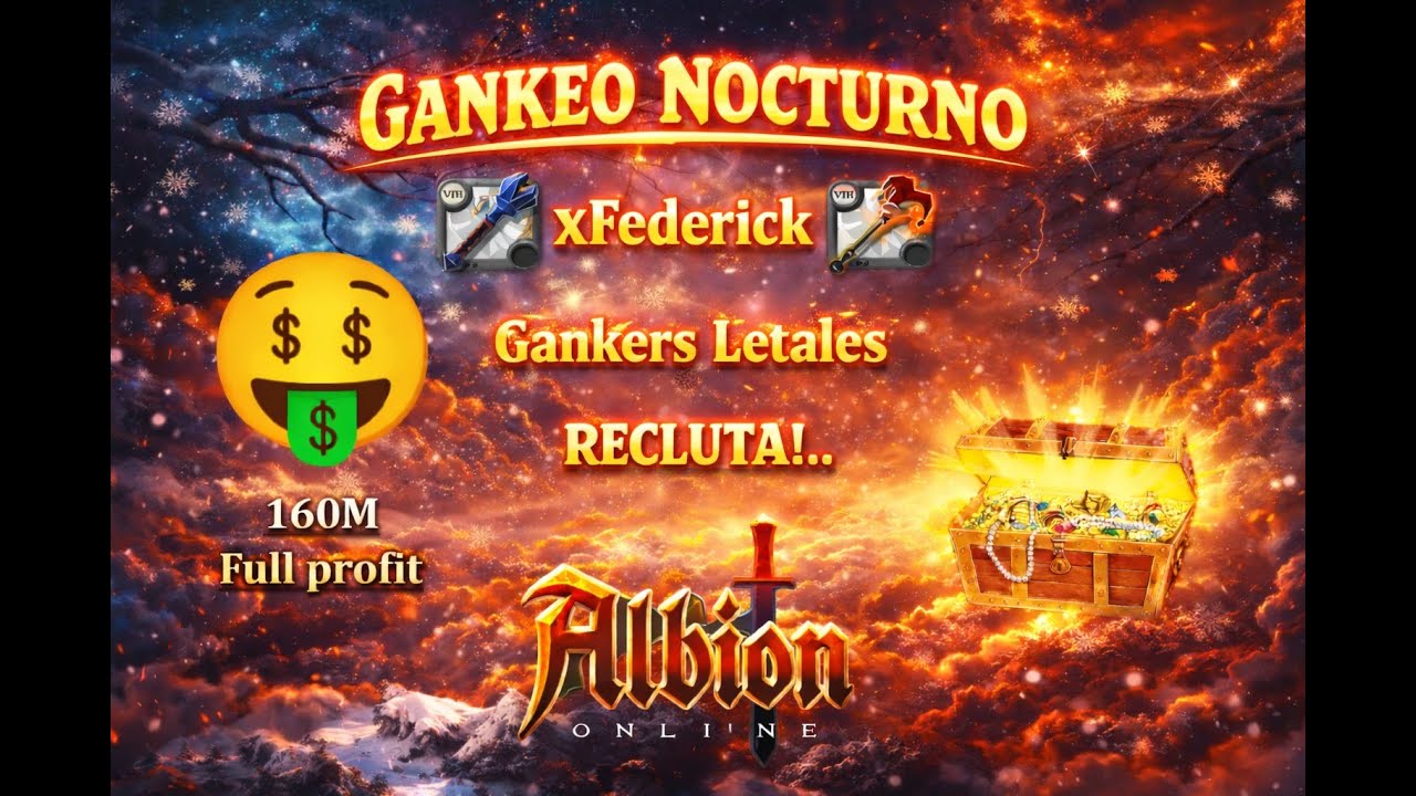 160M Gankeo Nocturno!.. Albion Online!.. video colgado de fort sterling!..