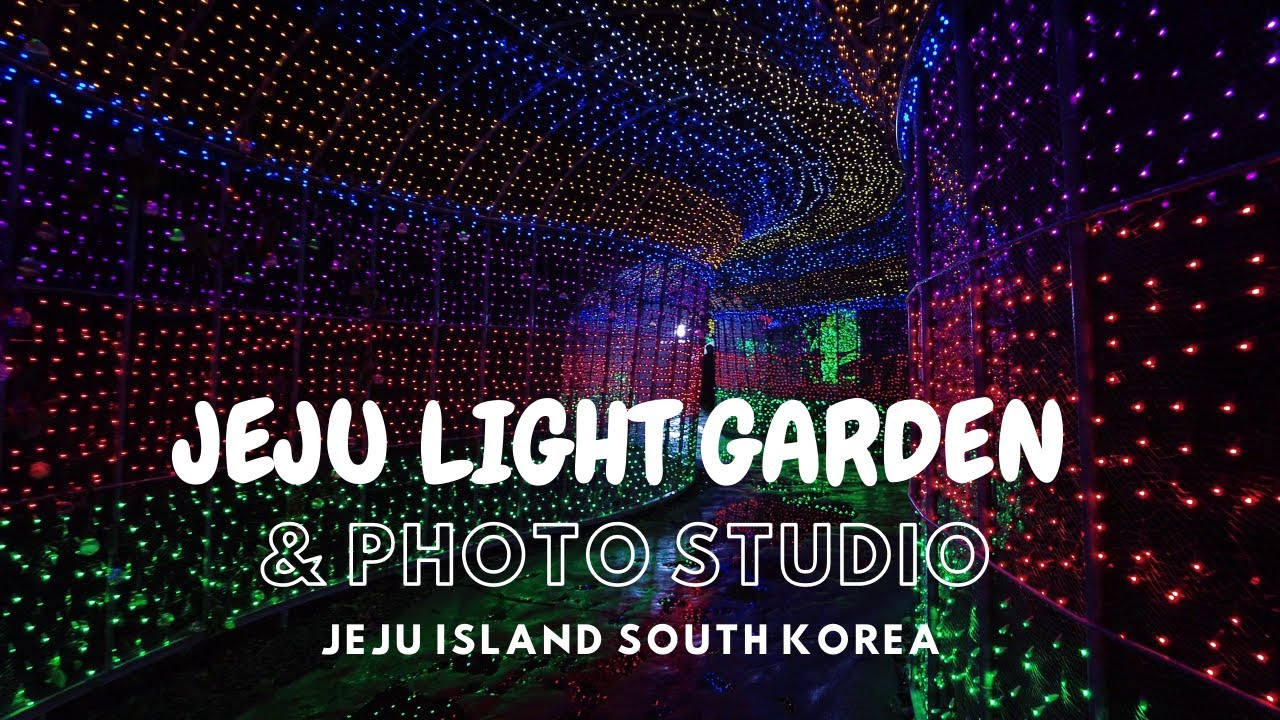 [4K] Night walk at Jeju Light Garden & Photo Studio, Jeju Island South Korea 제주불빛정원 테마파크