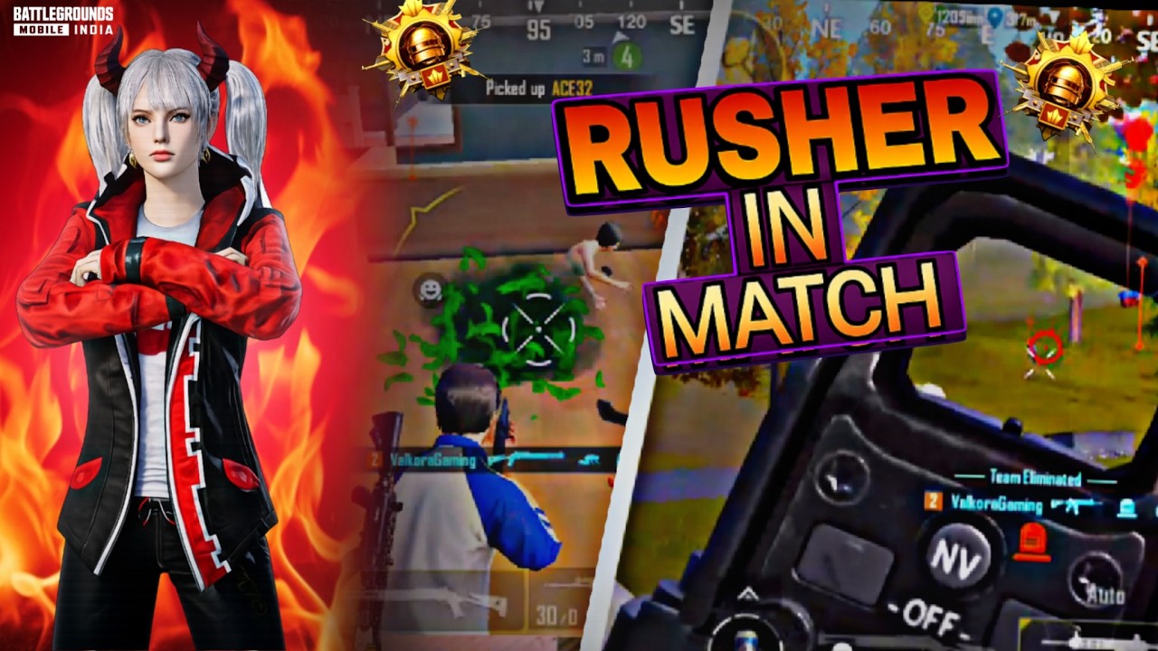 When Rusher came in your match☠️💀| #BGMI | #ValkoraGaming
