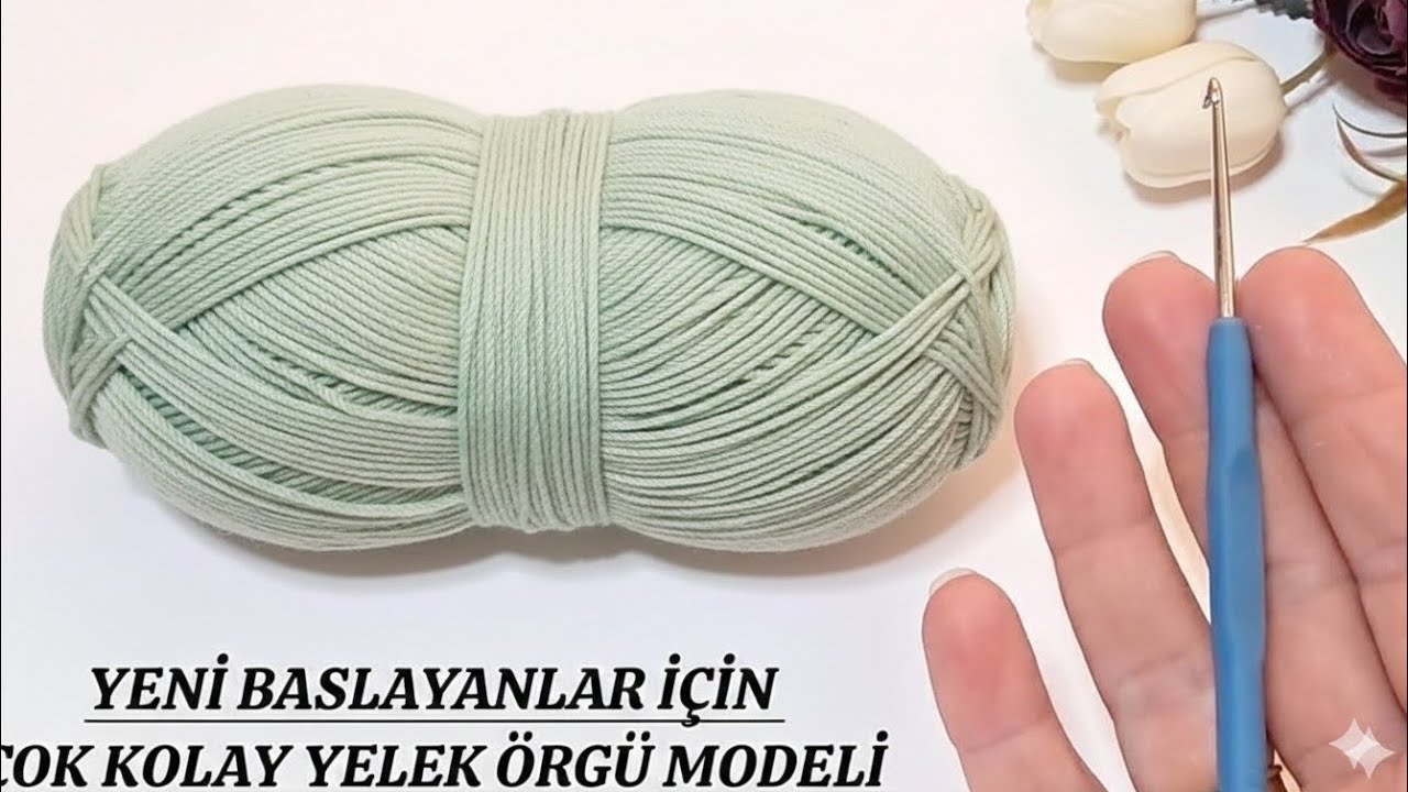 Çok Basit Çok Kolay Tığ İşi Örgü Yelek  Modeli #handmade #crochet