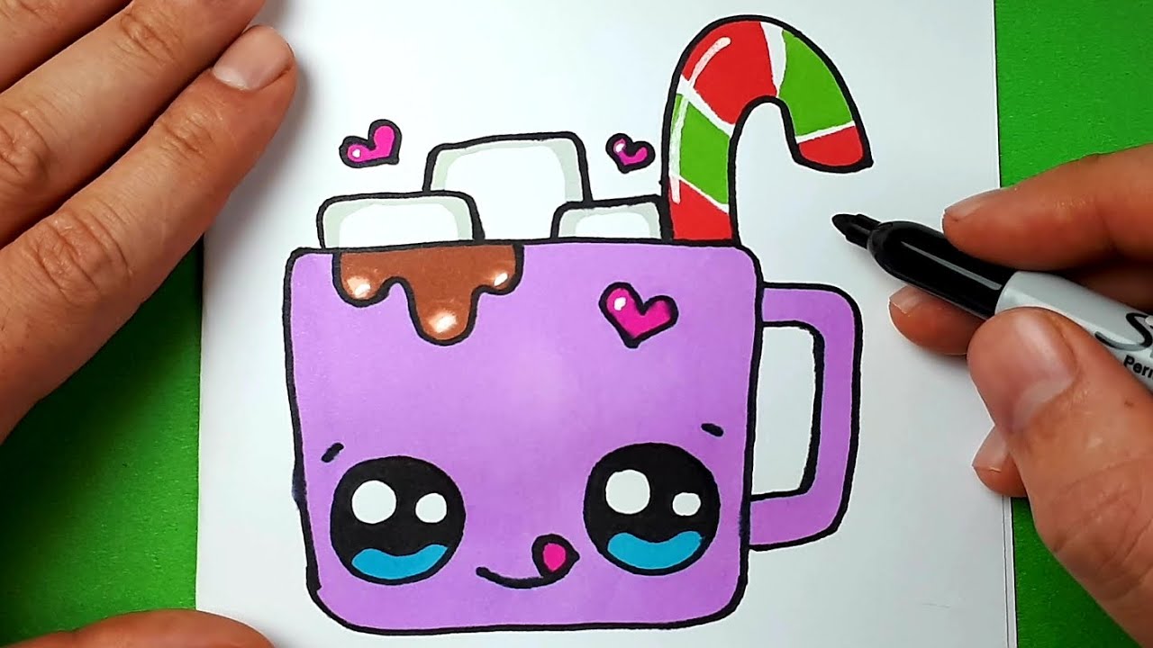 Sevimli Bardak Çizimi 😋 Kolay Çizimler 😍 Sevimli Resim Çizimleri ✍