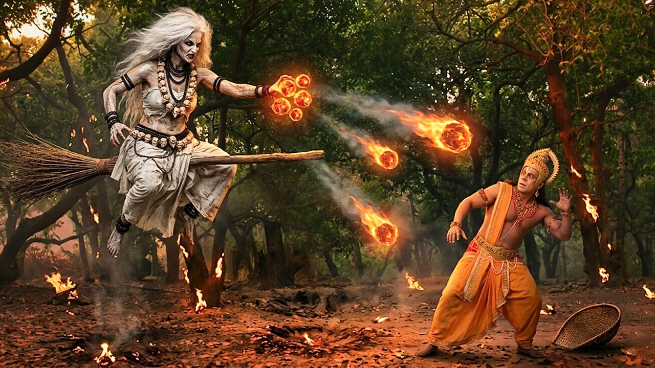 #hindumythology  चुड़ैल ने हनुमान पर बरसाये अनगिनत आग के गोले | Mahabali Hanuman | #hanuman