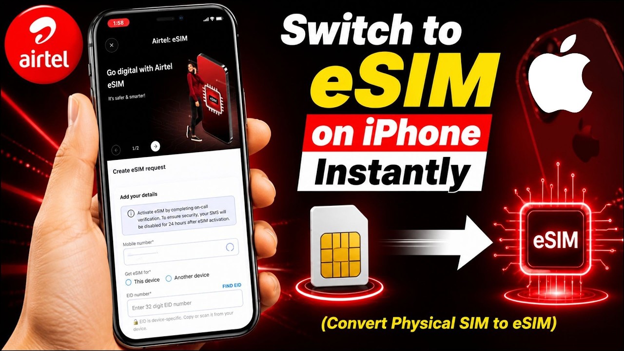 How to Convert Physical Airtel SIM to eSIM on iPhone (No Store Visit &ndash; Step by Step)