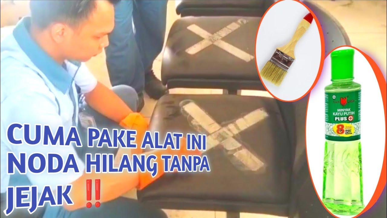 TUTORIAL MEMBERSIHKAN NODA LAKBAN PADA KURSI SEMI KULIT🛑HASIL BERSIH TIDAK MERUSAK BAHAN ‼️