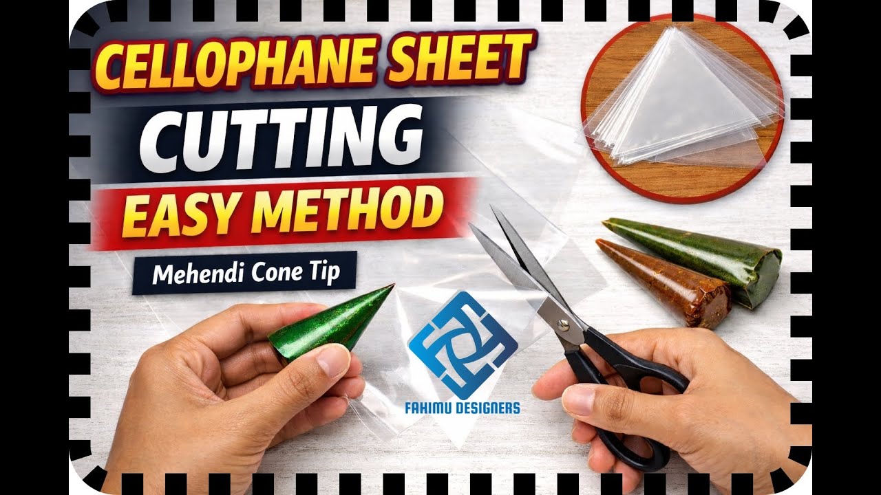 Mehendi cone Making | Cellophane Sheet Cover Cutting for Henna cone | Useful Mehendi Tip Tamil