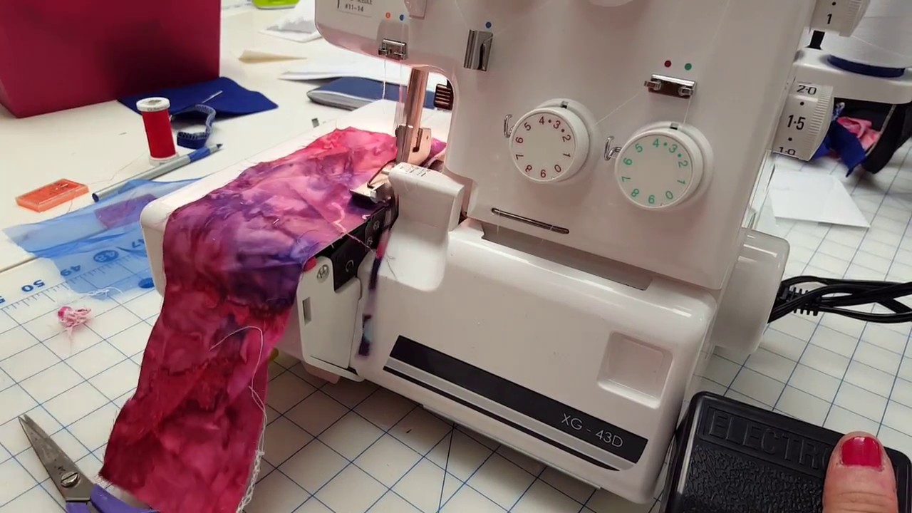 How to use a serger - Rolled Hemming