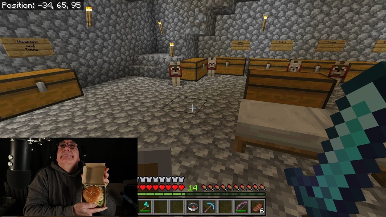 ASMR McDonalds Quarter Pounder with Cheese and Minecraft Let's Play
