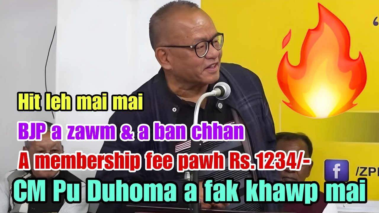 Pu Hriata Chhangte in ZPM Office ah thu a sawi ta‼️Pu Duha a fak khawp mai🔥BJP a chhuahsan chhan😱