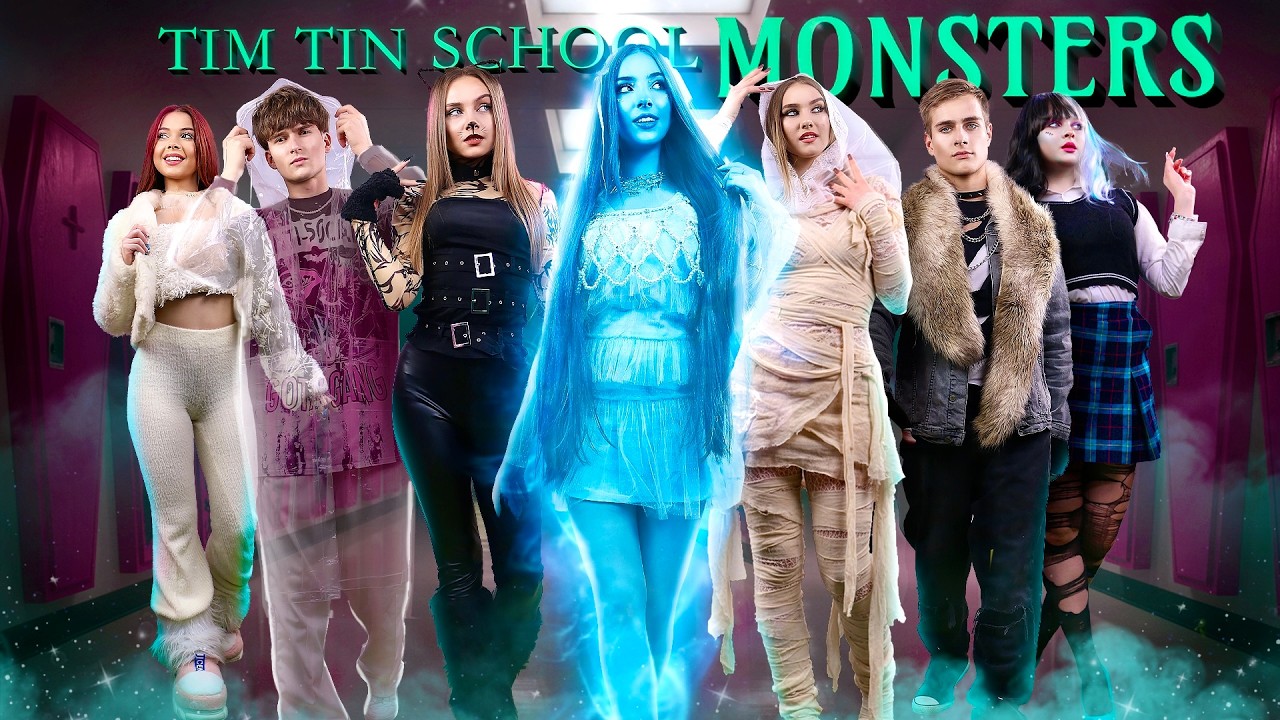 Academia de Monstros Para Alunos da Turma Tin! Lobisomem vs Sereia vs Fantasma em Uma Escola